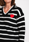 Serafina Collection One Size Striped Sweater, Black