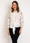 Serafina Collection One Size Dobby Spot Blouse, Off White