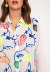 Serafina Collection One Size Embroidered Paisley Shirt, White