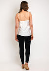 Serafina Collection One Size Satin Lace Cami Top, White