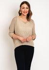 Serafina Collection One Size Ajour Knit Sweater, Gold