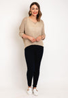 Serafina Collection One Size Ajour Knit Sweater, Gold