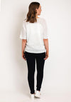 Serafina Collection One Size Flower Pattern Knit Top, White