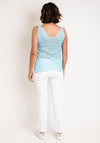 Serafina Collection One Size Striped V Neck Top, Blue