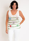 Serafina Collection One Size Hearts V Neck Top, White