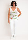 Serafina Collection One Size Hearts V Neck Top, White