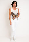 Serafina Collection One Size Butterfly V Neck Top, Multi-Coloured
