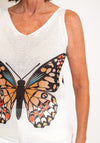 Serafina Collection One Size Butterfly V Neck Top, Multi-Coloured
