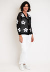 Serafina Collection One Size Daisy Print Cardigan, Black