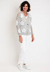 Serafina Collection One Size Daisy Print Cardigan, Grey
