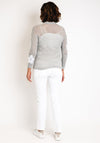 Serafina Collection One Size Daisy Print Cardigan, Grey