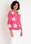 Serafina Collection One Size Daisy Print Cardigan, Pink
