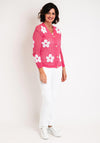 Serafina Collection One Size Daisy Print Cardigan, Pink