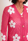 Serafina Collection One Size Daisy Print Cardigan, Pink