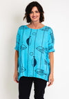 Serafina Collection One Size Fish Top, Blue