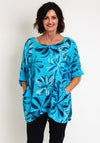Serafina Collection One Size Floral Top, Blue