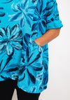 Serafina Collection One Size Floral Top, Blue