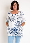 Serafina Collection One Size Floral Top, White