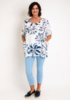 Serafina Collection One Size Floral Top, White