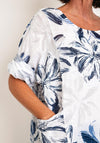 Serafina Collection One Size Floral Top, White