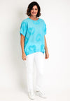 Serafina Collection One Size Heart Embroidered Top, Blue