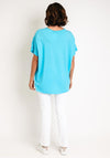 Serafina Collection One Size Heart Embroidered Top, Blue