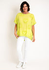 Serafina Collection One Size Heart Embroidered Top, Green