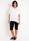 Serafina Collection One Size Heart Embroidered Top, White