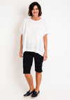 Serafina Collection One Size Heart Embroidered Top, White