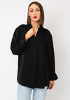 Serafina V-Neck Relaxed Blouse, Black