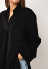 Serafina V-Neck Relaxed Blouse, Black