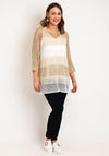Serafina Collection One Size Ajour Knit Sweater, Gold