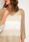Serafina Collection One Size Ajour Knit Sweater, Gold