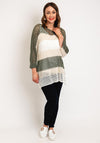 Serafina Collection One Size Ajour Knit Sweater, Green