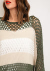 Serafina Collection One Size Ajour Knit Sweater, Green