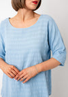 Serafina Collection One Size Textured Top, Blue