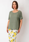 Serafina Collection One Size Textured Top, Khaki Green