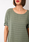Serafina Collection One Size Textured Top, Khaki Green