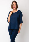 Serafina Collection One Size Textured Top, Navy