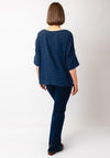Serafina Collection One Size Textured Top, Navy