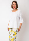 Serafina Collection One Size Textured Top, White