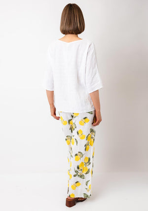 Serafina Collection One Size Textured Top, White