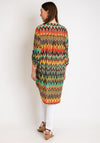 Serafina Collection One Size Aztec Long Tunic Top, Green Multi