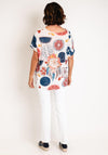 Serafina Collection One Size Orange Print V Neck Top, White