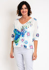 Serafina Collection One Size Butterfly Print Jumper, White