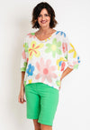 Serafina Collection One Size Flower Print Jumper, White
