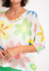 Serafina Collection One Size Flower Print Jumper, White