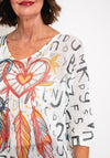 Serafina Collection One Size Heart Print Jumper, White