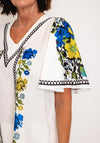 Serafina Collection One Size Geo Floral Print Top, White & Black