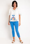 Serafina Collection One Size Geo Floral Print Top, White